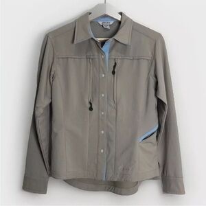 Cloudveil Tan Nylon Jacket, Blue Accents, Size Small